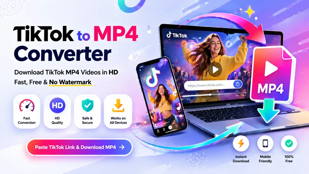 TikTok 转 MP4 转换器,支持下载无水印的高清视频