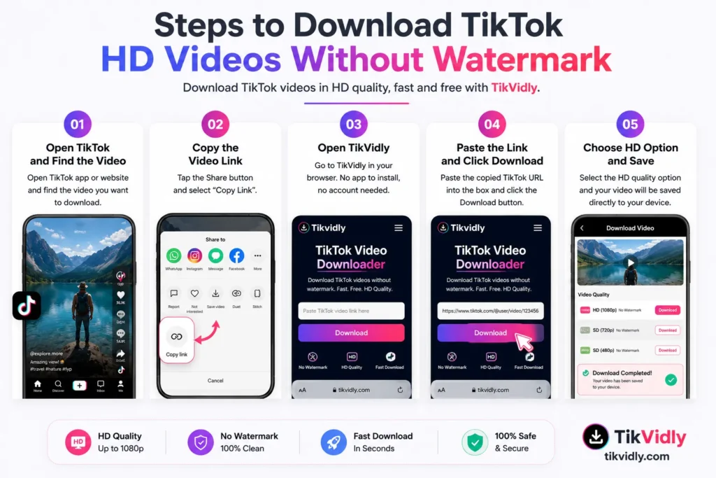 Steps to Download TikTok HD Videos