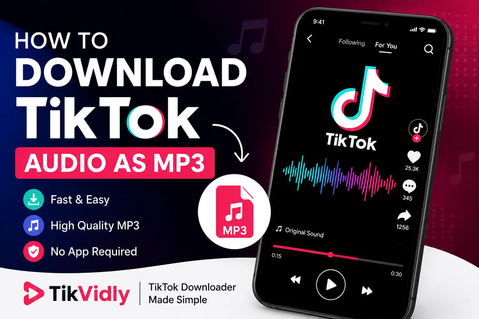 How to Download TikTok Audio as MP3 using TikVidly