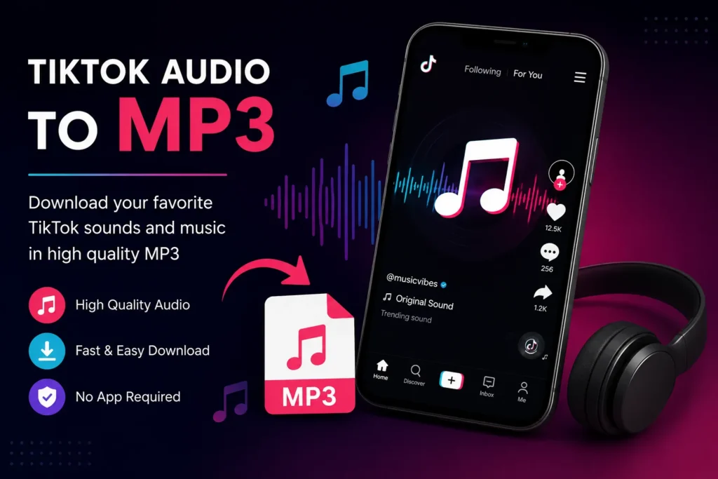 TikTok audio and music download illustration