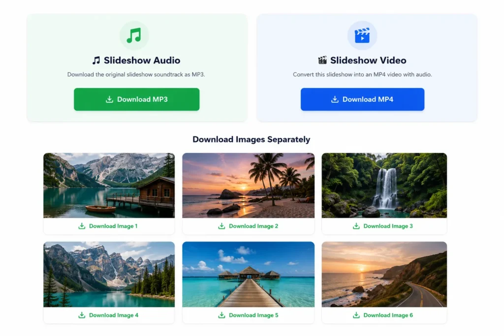 Convert TikTok slideshow to MP4 video with audio